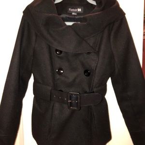 Stylish black pea coat